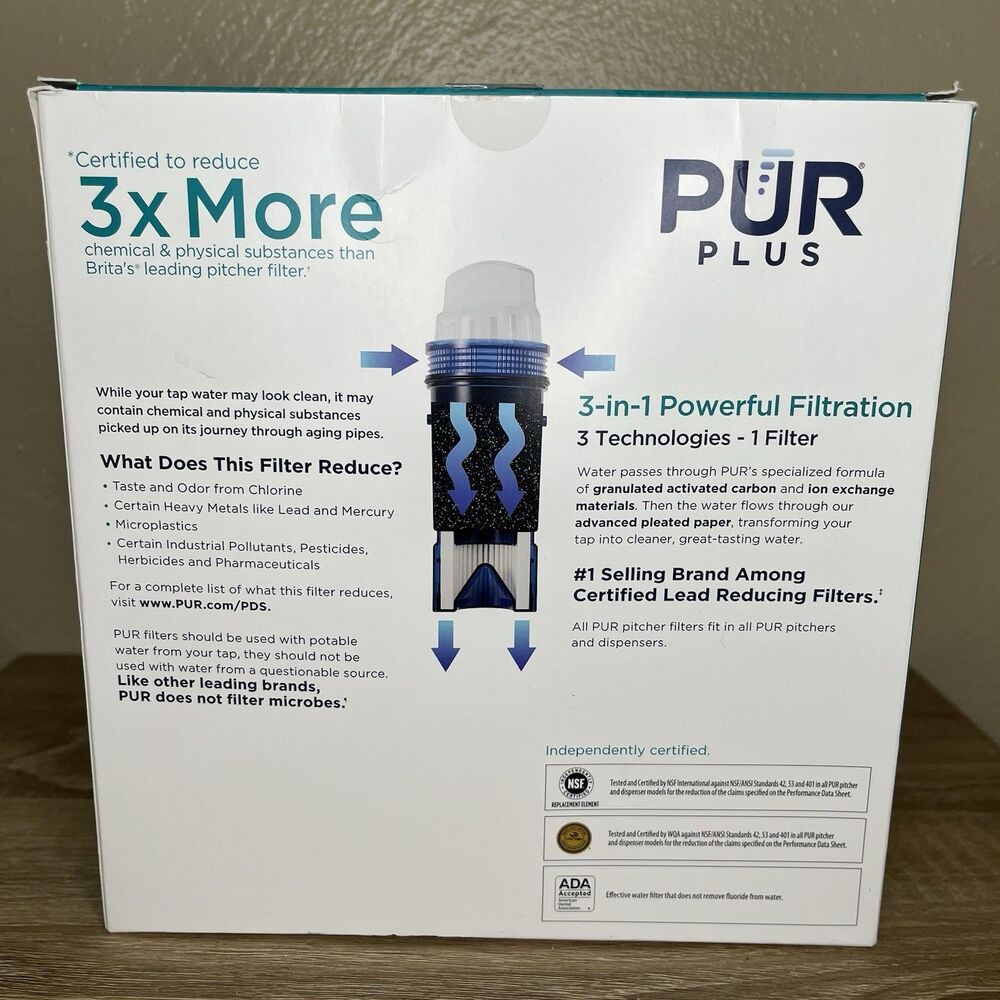 PUR PLUS 2 Pack Water Pitcher Replacement Filter with Lead Reduction PPF951K New - Picture 2 of 2